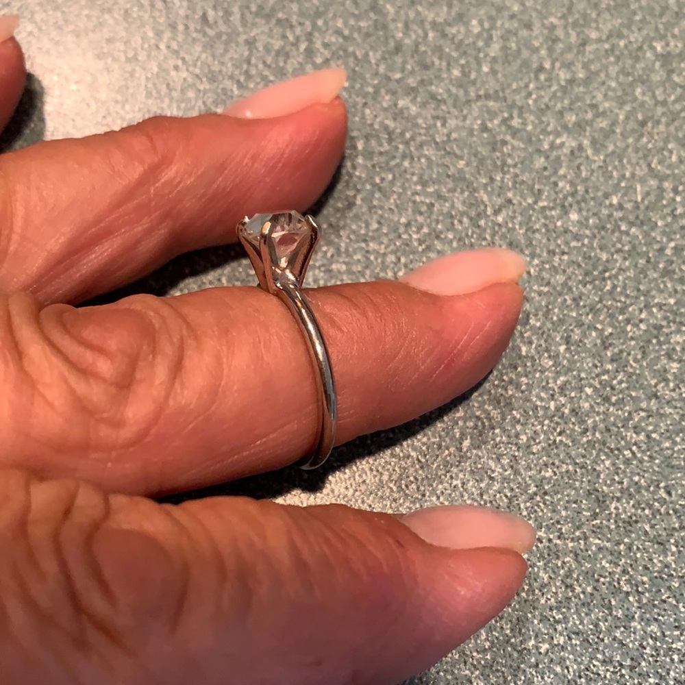 Cubic zirconia set in 14k white Gold size 7